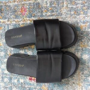 Black platform sandals